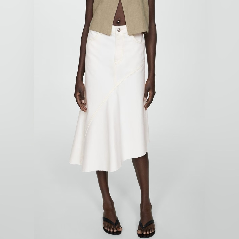 MANGO Asymmetrical denim skirt